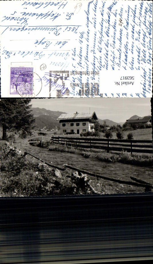 563917,Foto Ak Lofer Haus Pension an Bach Fluß