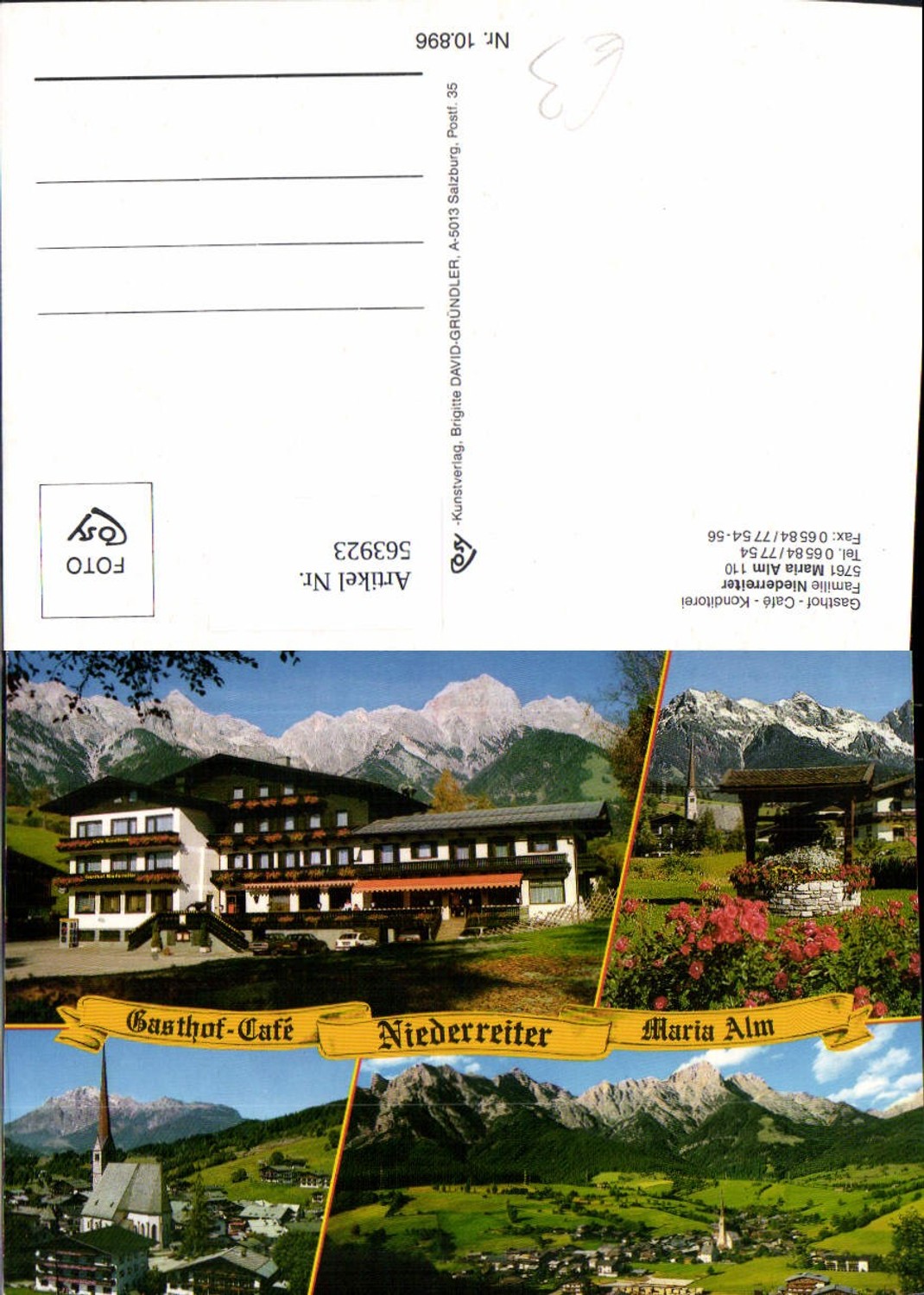 563923,Mehrbild Ak Maria Alm am Steinernen Meer Gasthof Cafe Fam. Niederreiter