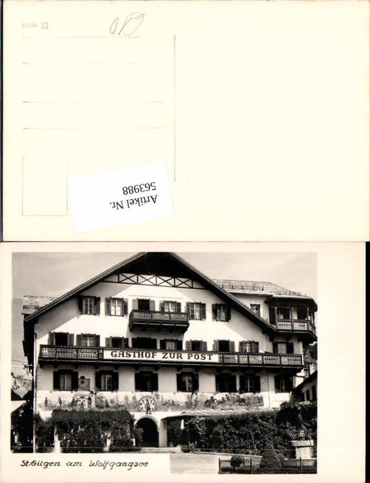 563988,tolle AK St. Gilgen am Abersee Gasthaus zur Post Wolfgangsee