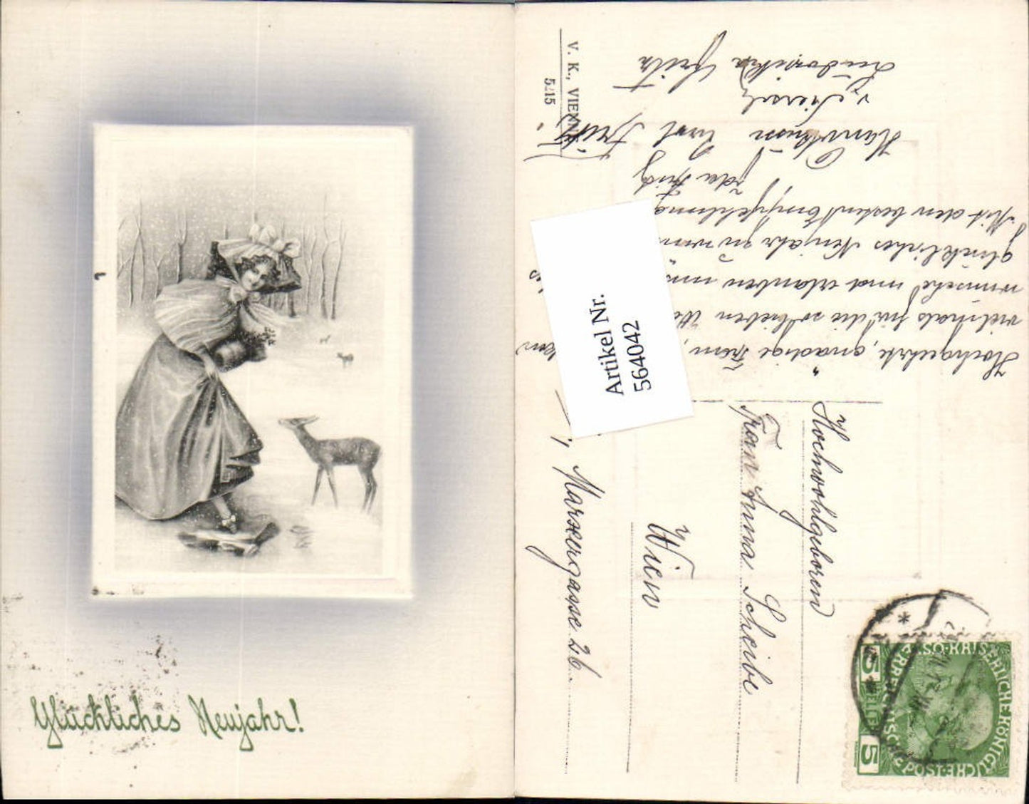 564042,tolle Künstler AK Jugendstil Frau Muff Eislaufen pub V. K. Vienne 5215
