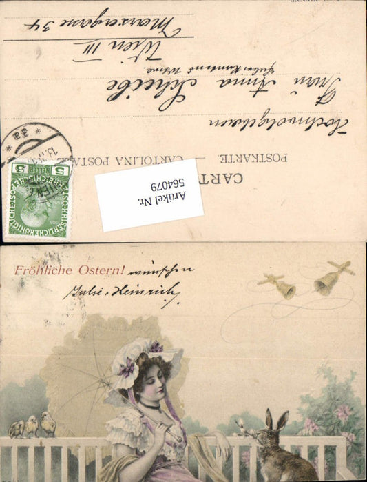 564079, great artists AK Art Nouveau R. v. Wichera Easter Mrs. Schirm Munk Vienna