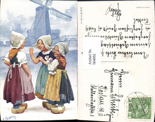 564092,tolle Künstler AK Karl Feiertag Kinder Holland pub B.K.W.I.  922-6