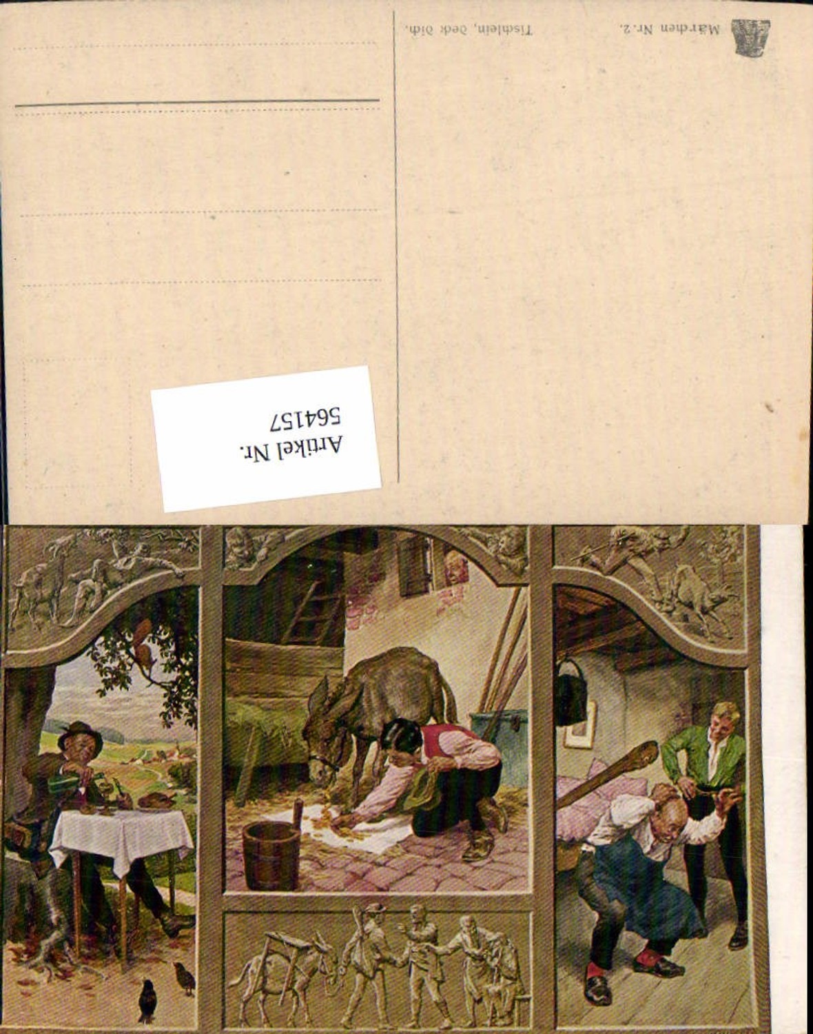 564157,Künstler AK Paul Hey Märchen Tischlein Deck dich Esel