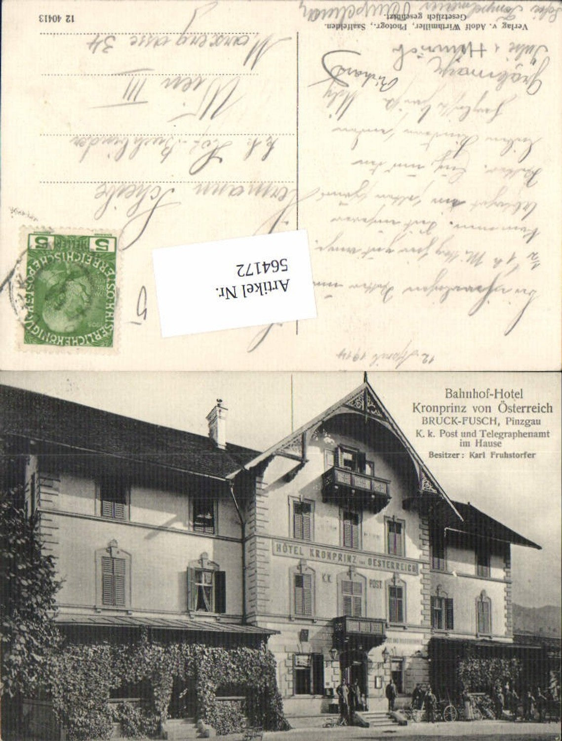 564172,Bruck Fusch an der Glocknerstraße im Pinzgau Bahnhof Hotel Kronprinz von Österreich