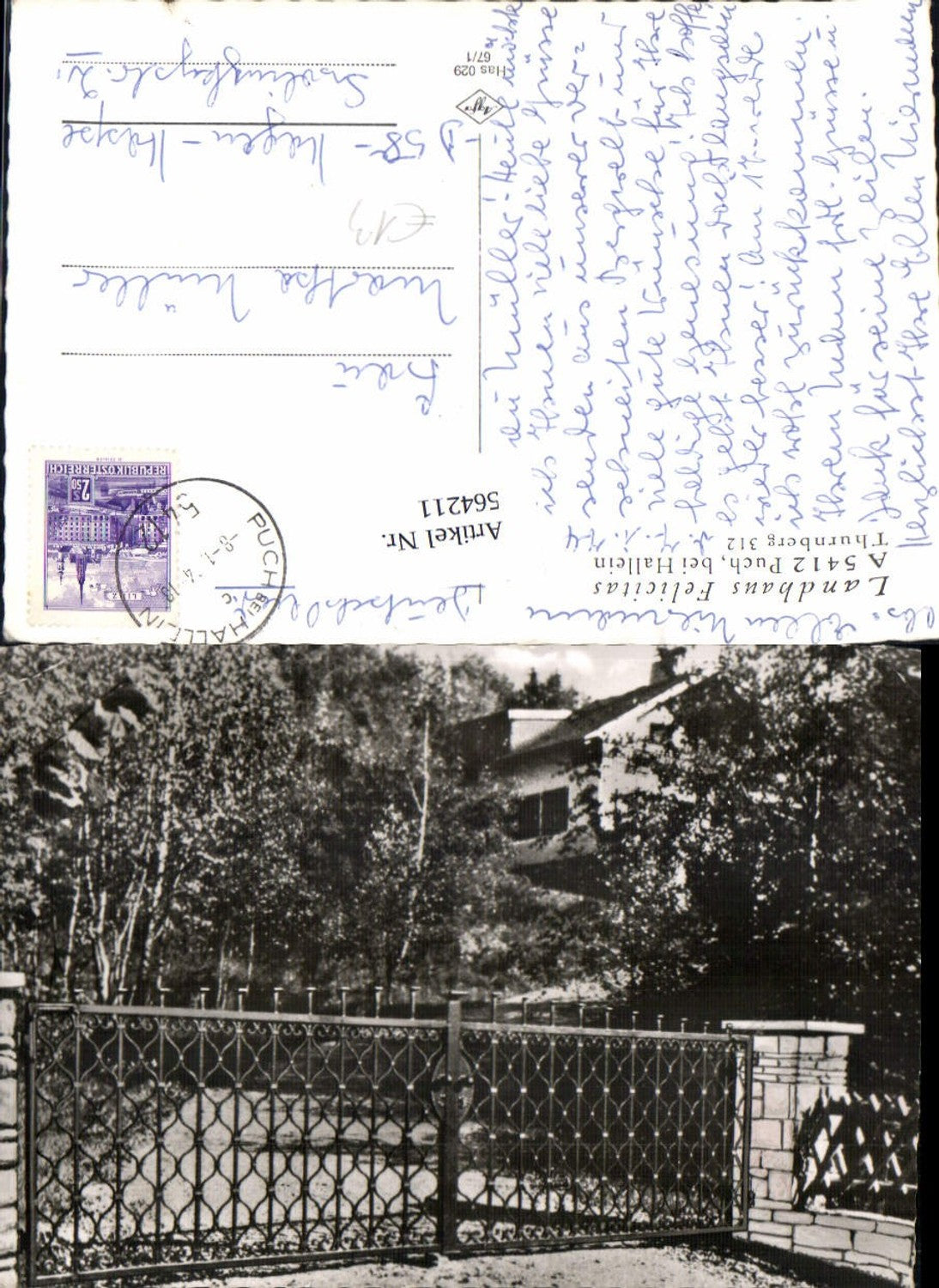 564211,Puch b. Hallein Landhaus Felicitas Ansicht m. Gartentor