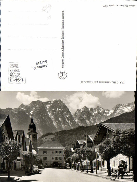 564215,Foto Ak Kuchl Marktstraße g. d. Hohen Göll pub C. Jurischek 33635