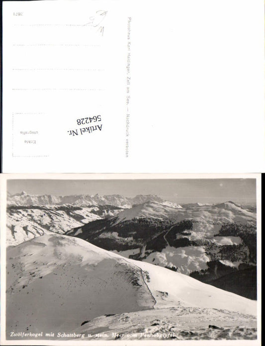 564228,Foto Ak Zwölferkogel m. Schattberg u. Steinernes Meer v. Penhabgipfel Saalbach-Hinterglemm