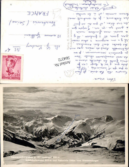 564272,Foto Ak Saalbach-Hinterglemm Schwarzachergraben g. Mittagskogel v. Stemmerkogel