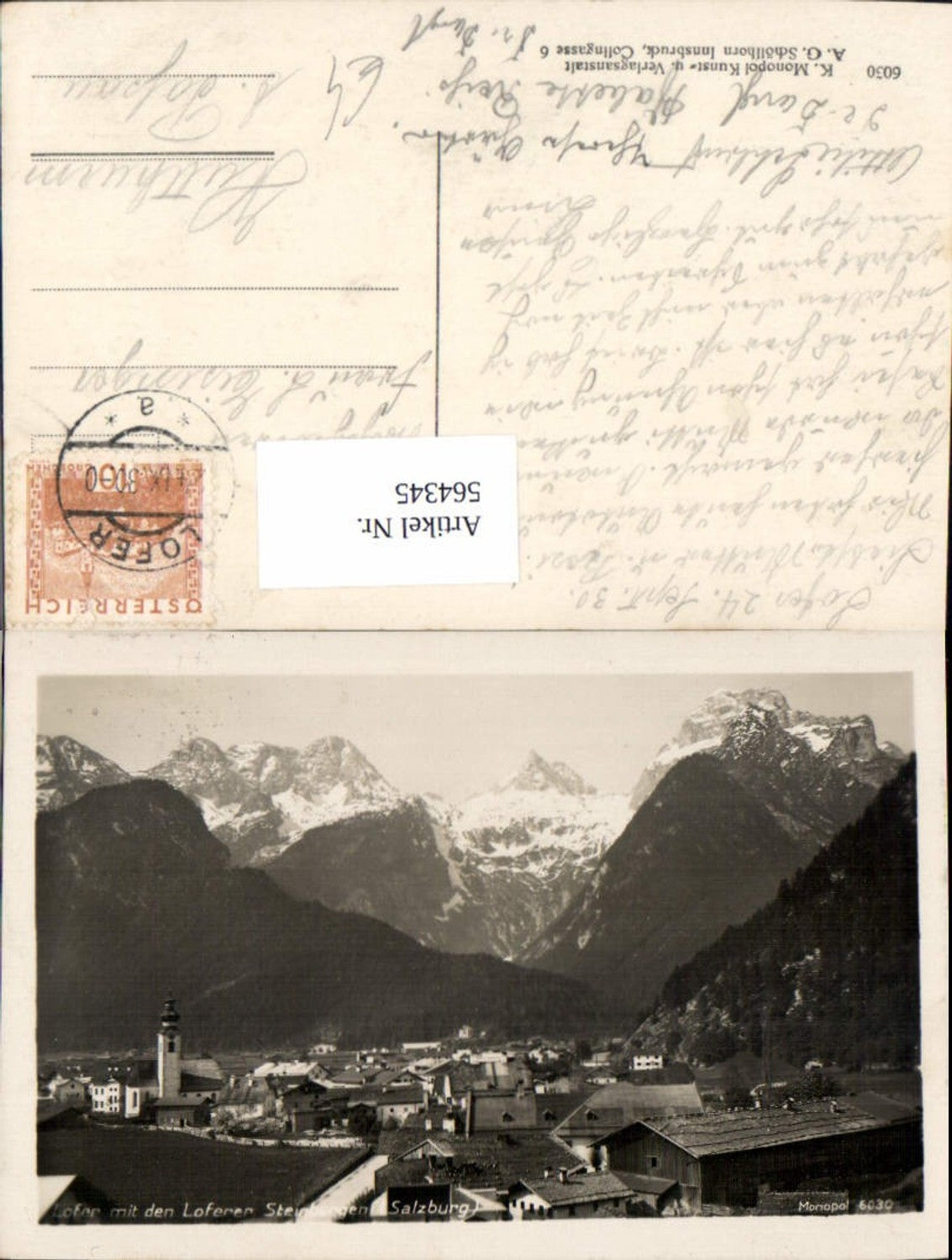 564345,Foto Ak Lofer m. Loferer Steinbergen