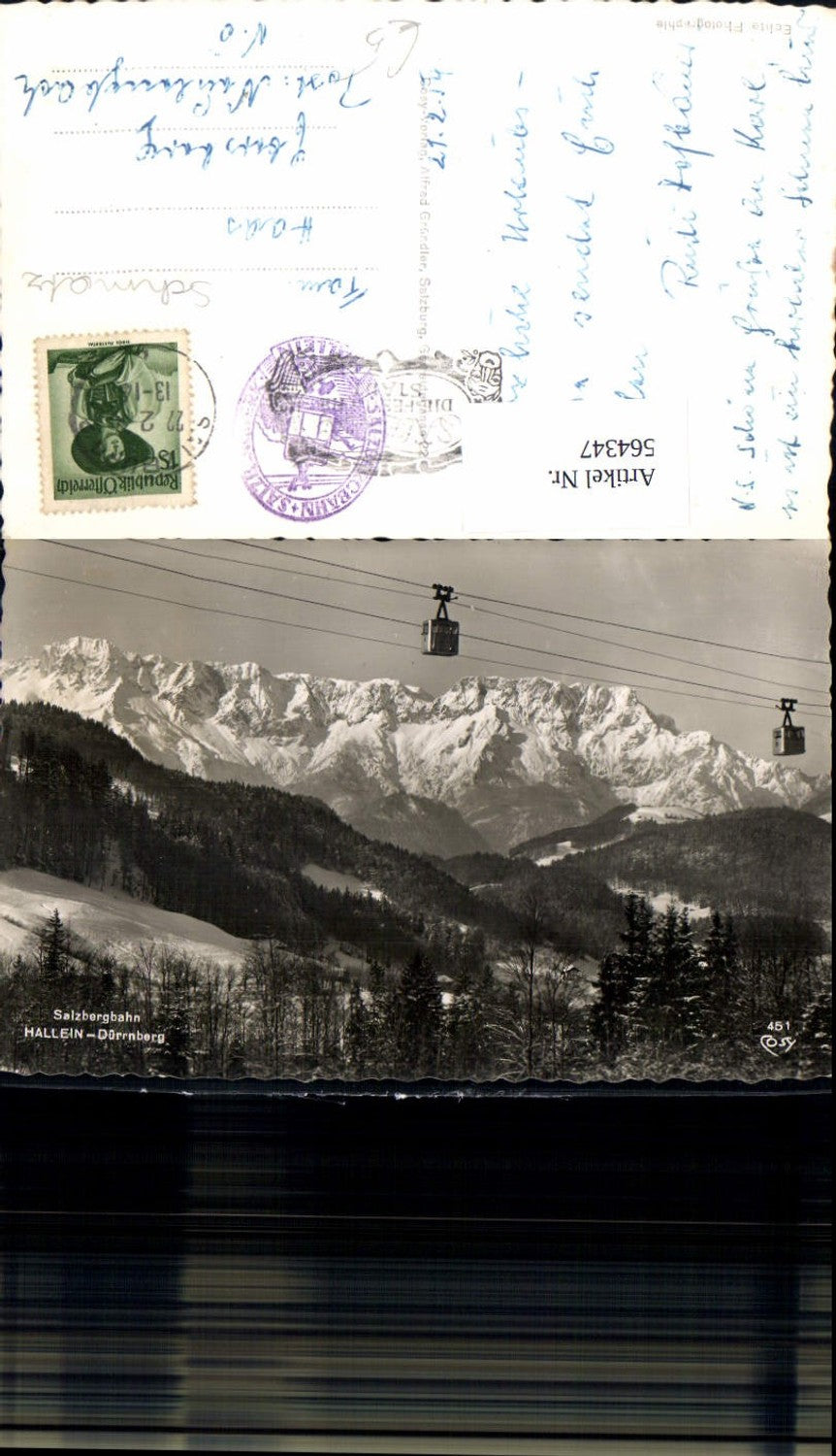 564347,Foto Ak Hallein Dürrnberg Seilbahn