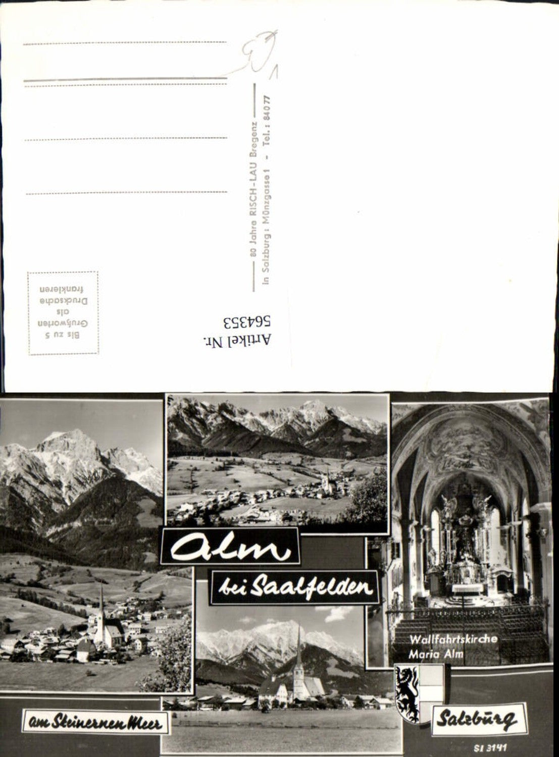 564353,Mehrbild Ak Maria Alm am Steinernen Meer b. Saalfelden Wallfahrtskirche pub Risch-Lau SI 3141