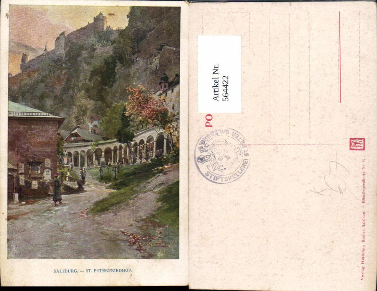 564422, Artist Ak ET Compton Salzburg St Peterfriedhof Cemetery