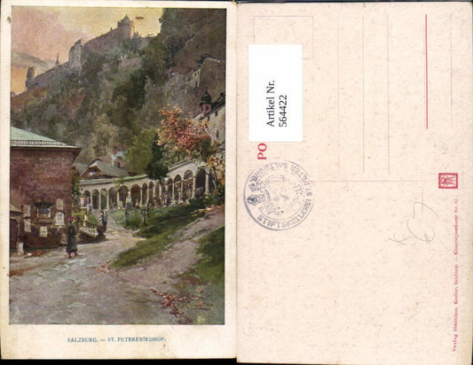 564422, Artist Ak ET Compton Salzburg St Peterfriedhof Cemetery