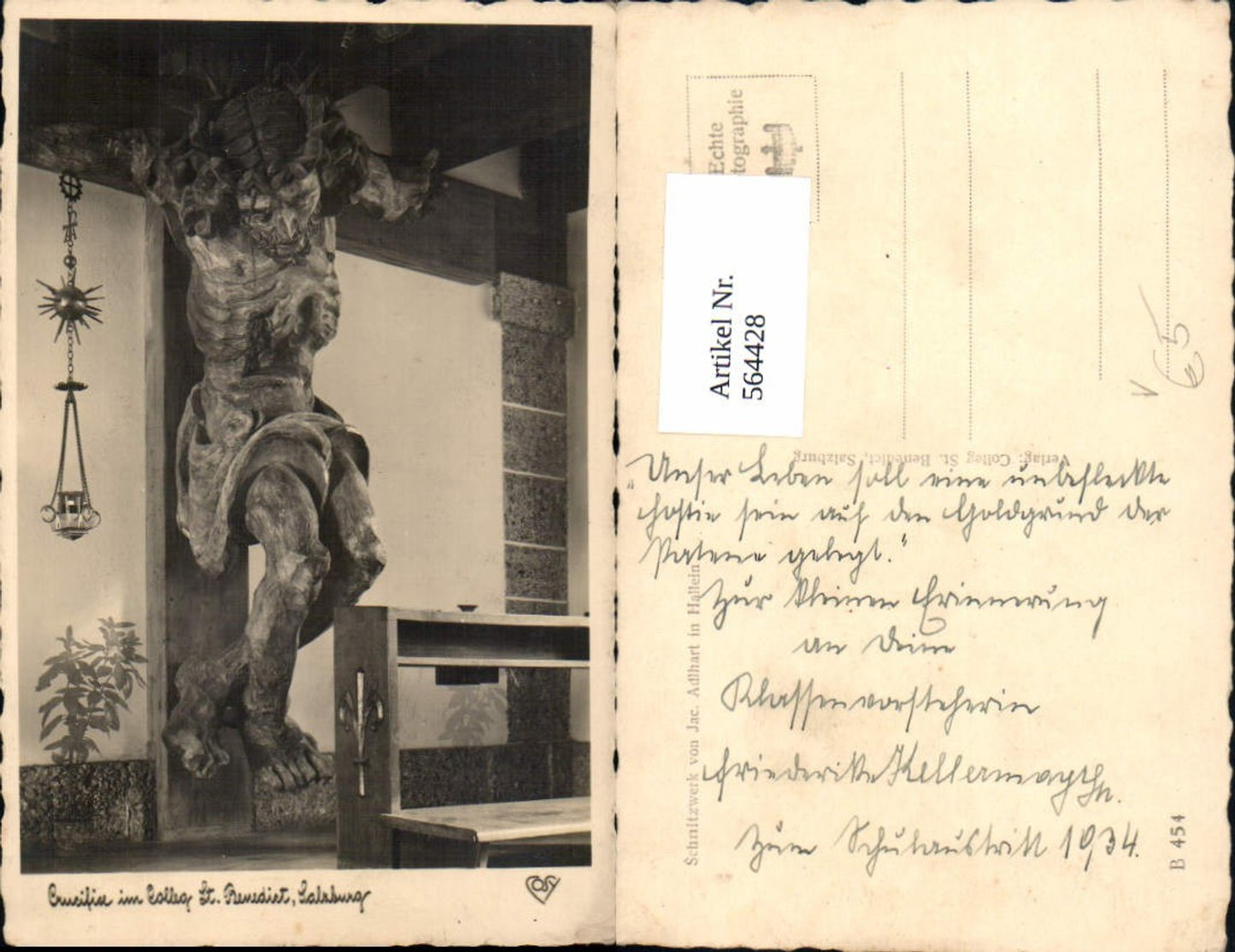 564428, Photo Ak Salzburg Crucifix in the College St Benedict Cross Religion pub Cosy