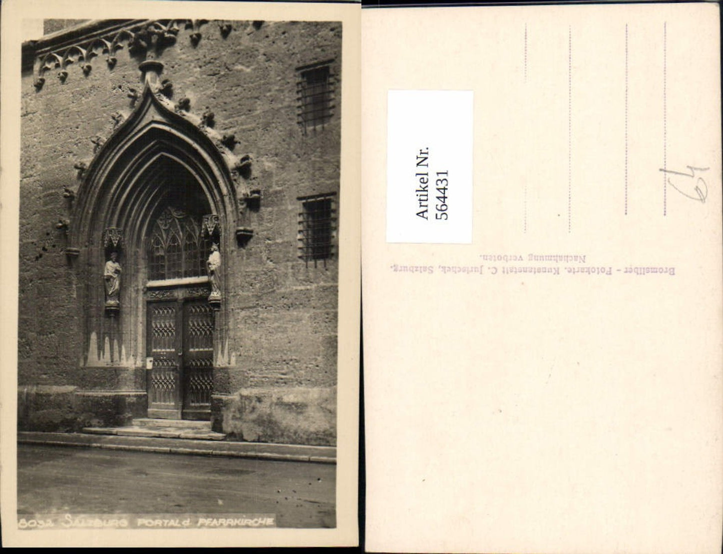 564431, Photo Ak Salzburg Portal of the Parish Church