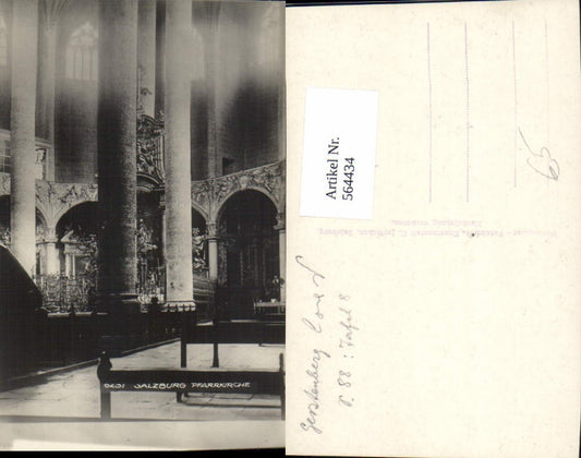 564434, Photo Ak Salzburg Parish Church Interior View