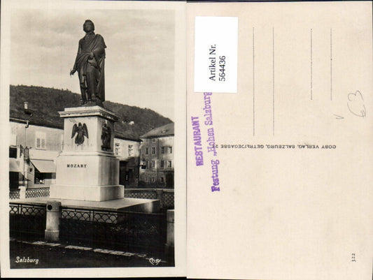 564436, Photo Ak Salzburg Mozart Monument Mozart Monument pub Cosy 322