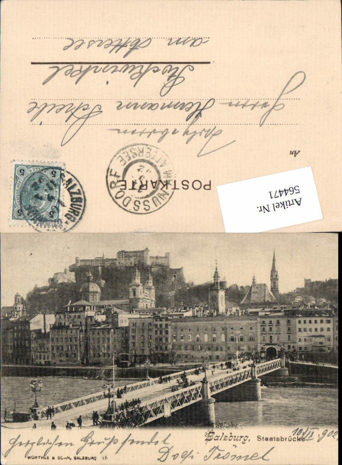 564471, Salzburg State Bridge 1902 Bridge pub Würthle 16