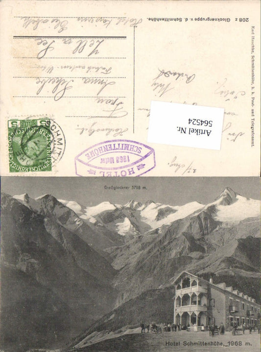 564524,Zell am See Schmittenhöhe Hotel m. Glocknergruppe 1908