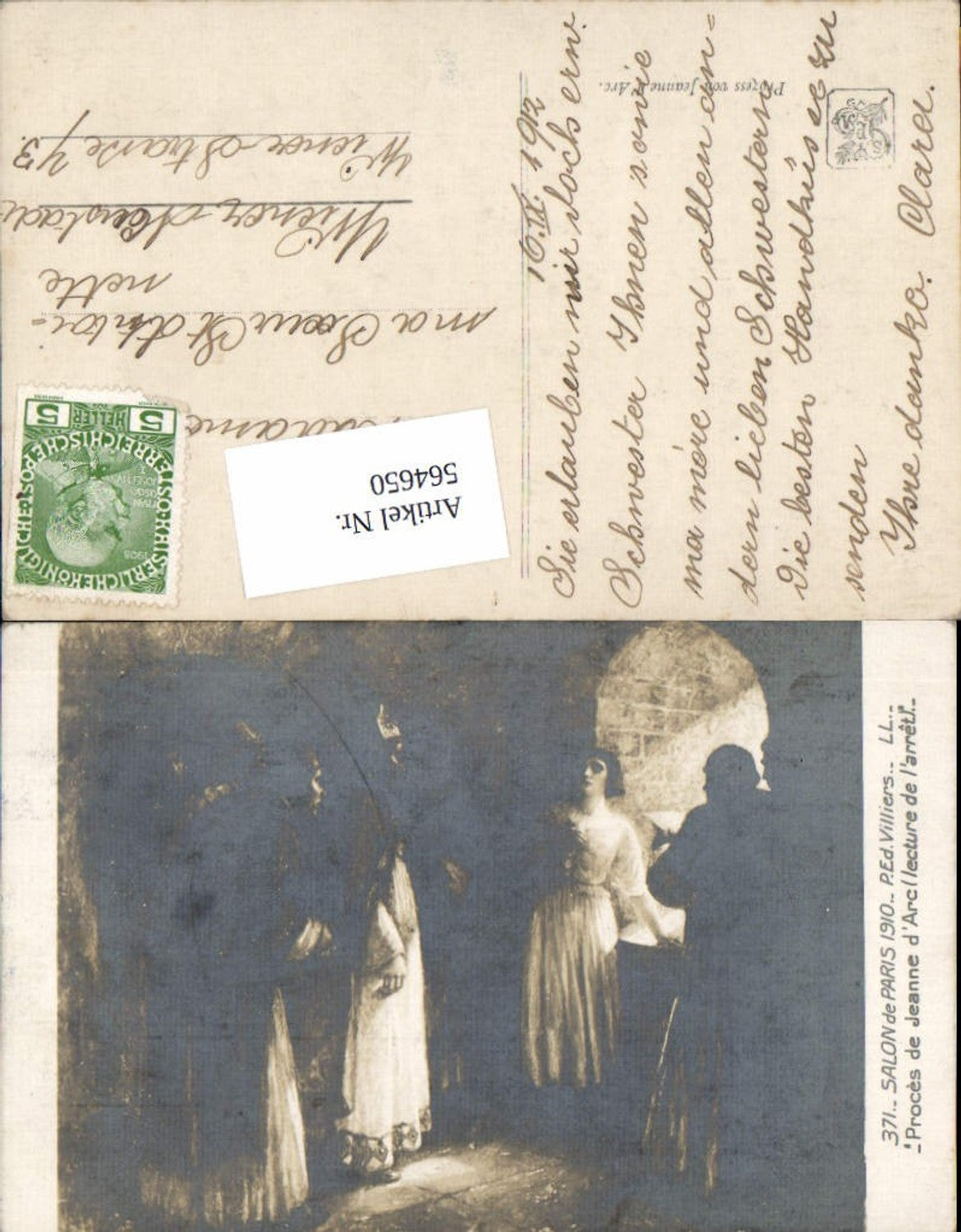 564650,Künstler AK P. Ed. Villiers Salon de Paris 371 Jeanne d Arc