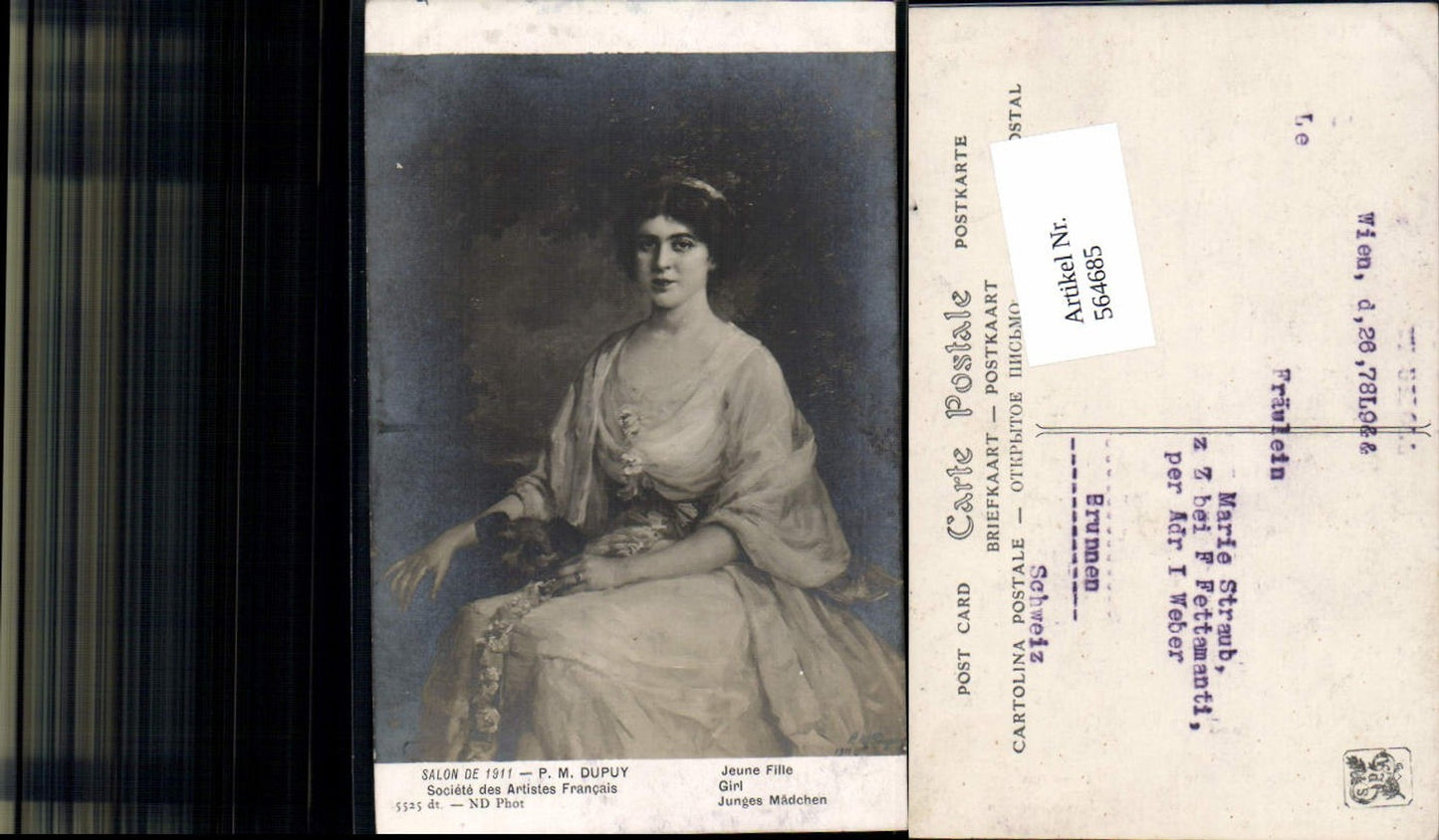 564685,Künstler AK P. M. Dupuy Salon de 1911 Junges Mädchen