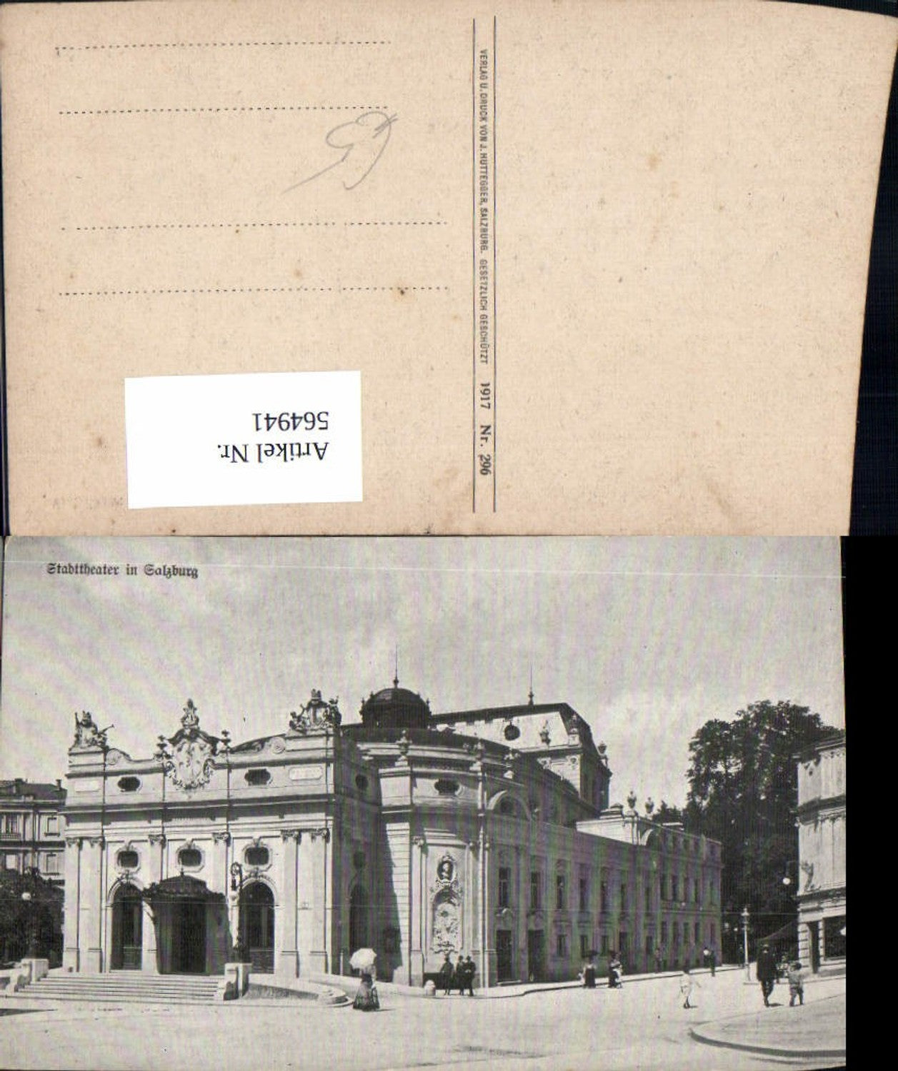 564941, Salzburg City Theatre, Old View, Woman with Umbrella, Fashion