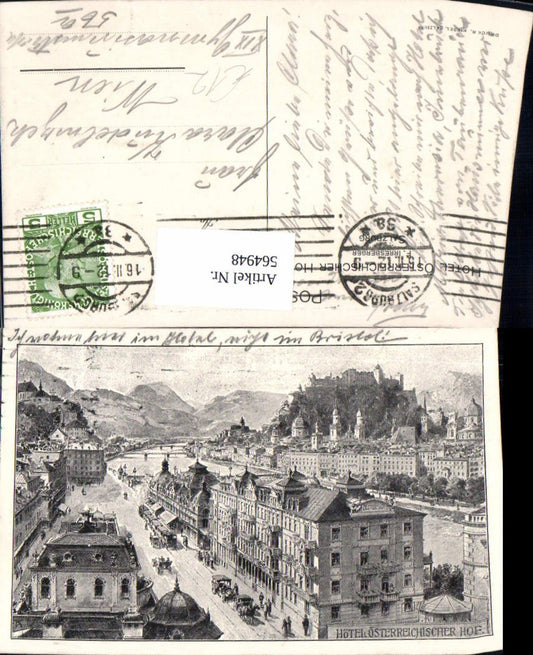 564948, Artist Ak F. Irresberger Salzburg Hotel Österreichischer Hof