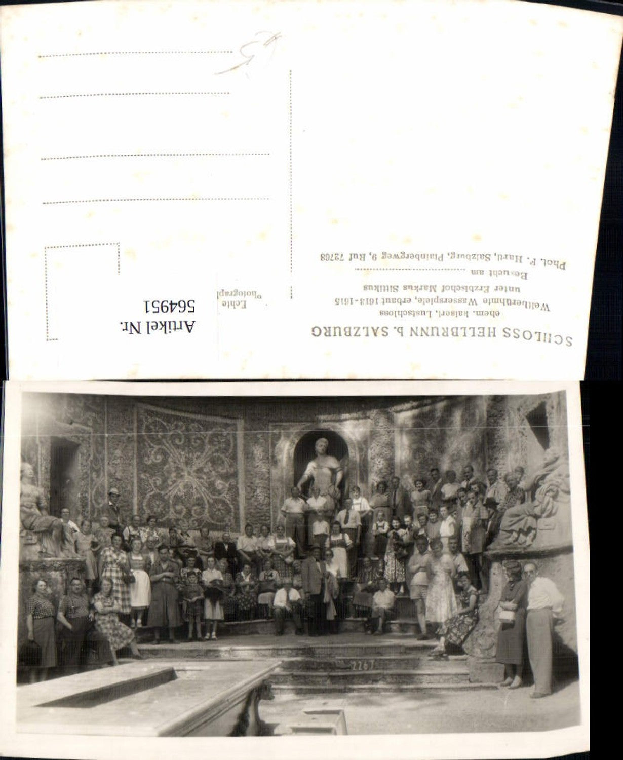 564951, Photo Ak Salzburg Group photo Hellbrunn Palace Water features