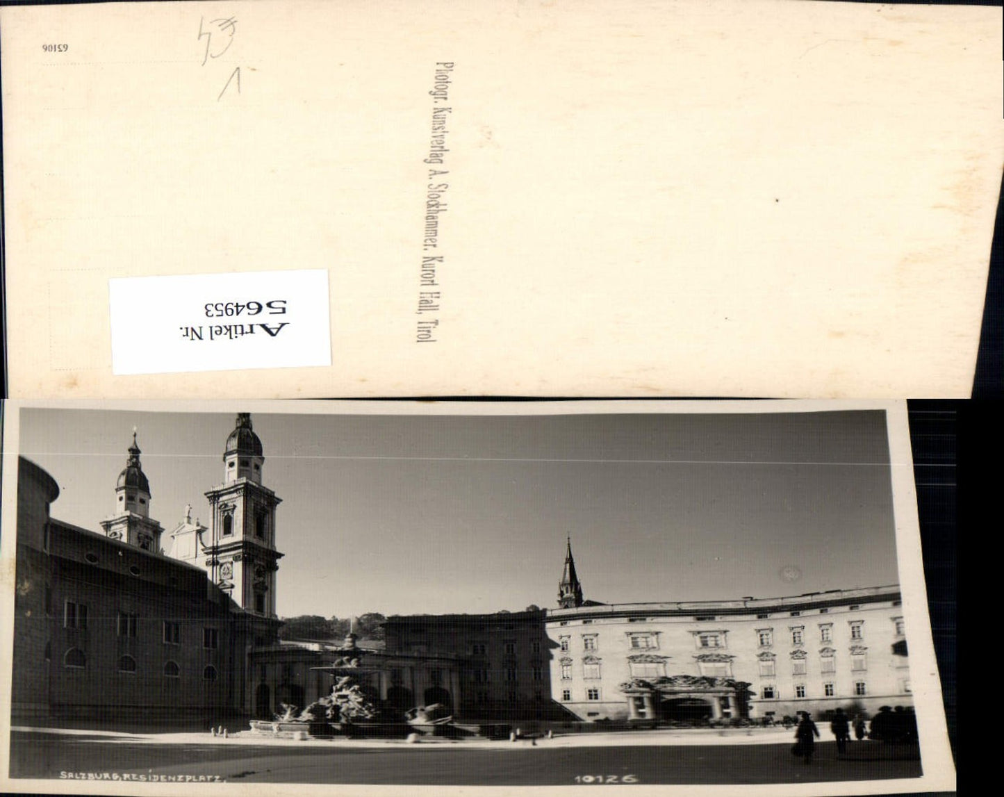 564953, Photo Ak Salzburg Residenzplatz Fountain pub A. Stockhammer 10126
