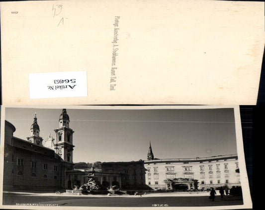 564953, Photo Ak Salzburg Residenzplatz Fountain pub A. Stockhammer 10126