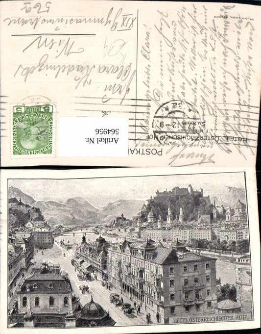 564956, Artist Ak F. Irresberger Salzburg Hotel Österreichischer Hof
