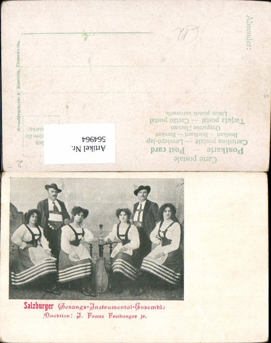 564964, Salzburg Vocal and Instrumental Ensemble J. Franz Freiberger Jr. Traditional Costume Folk Types