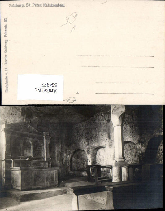 564977, Photo Ak Salzburg St Peter Catacombs pub H. Gürtler