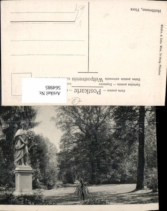564985, Salzburg Hellbrunn Palace Flora Statue Park pub Würthle &amp; Son