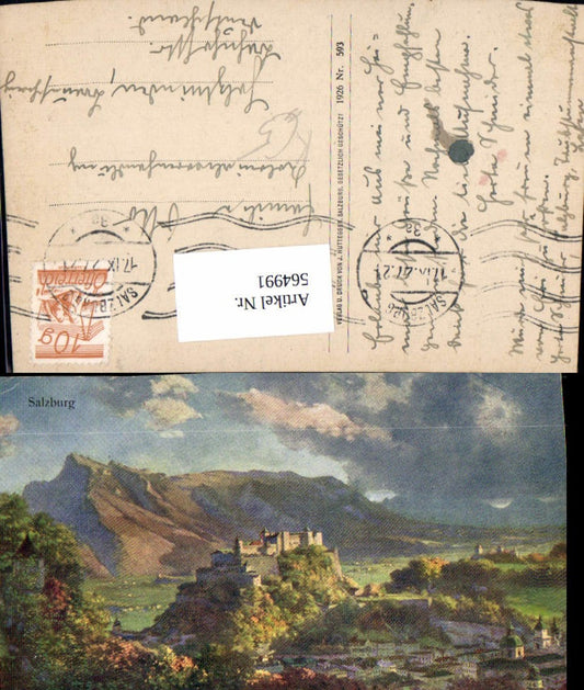 564991, Artist Ak Salzburg Hohensalzburg Fortress