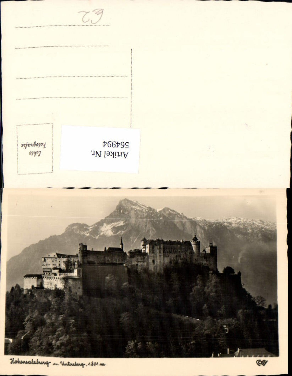564994, Photo Ak Salzburg with Untersberg Fortress Hohensalzburg pub Cosy