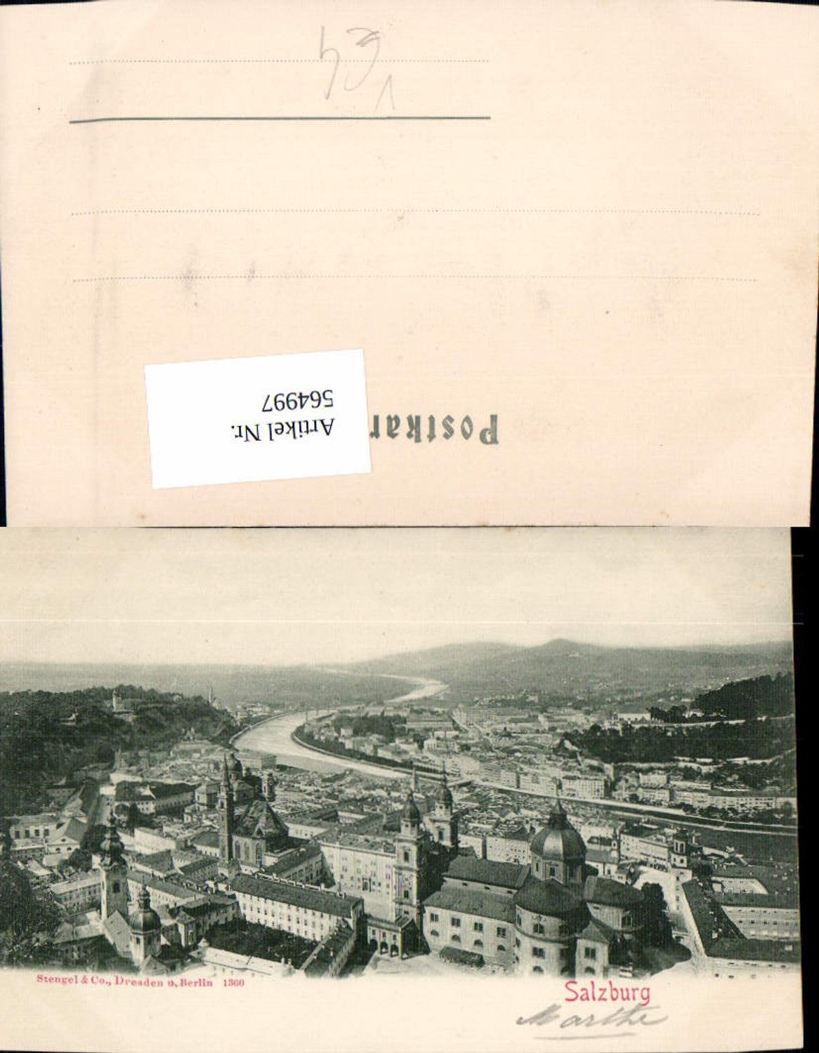 564997, Salzburg, seen from Hohensalzburg Fortress, pub Stengel Co 1360