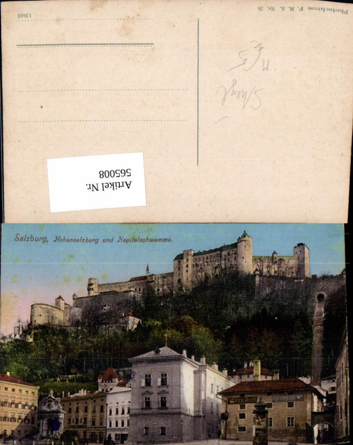 565008, Salzburg Hohensalzburg Fortress and Capital Flood Advertising Stieglkeller Peterskeller Beer