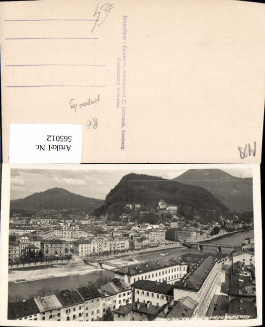 565012, photo postcard Salzburg from Mönchsberg