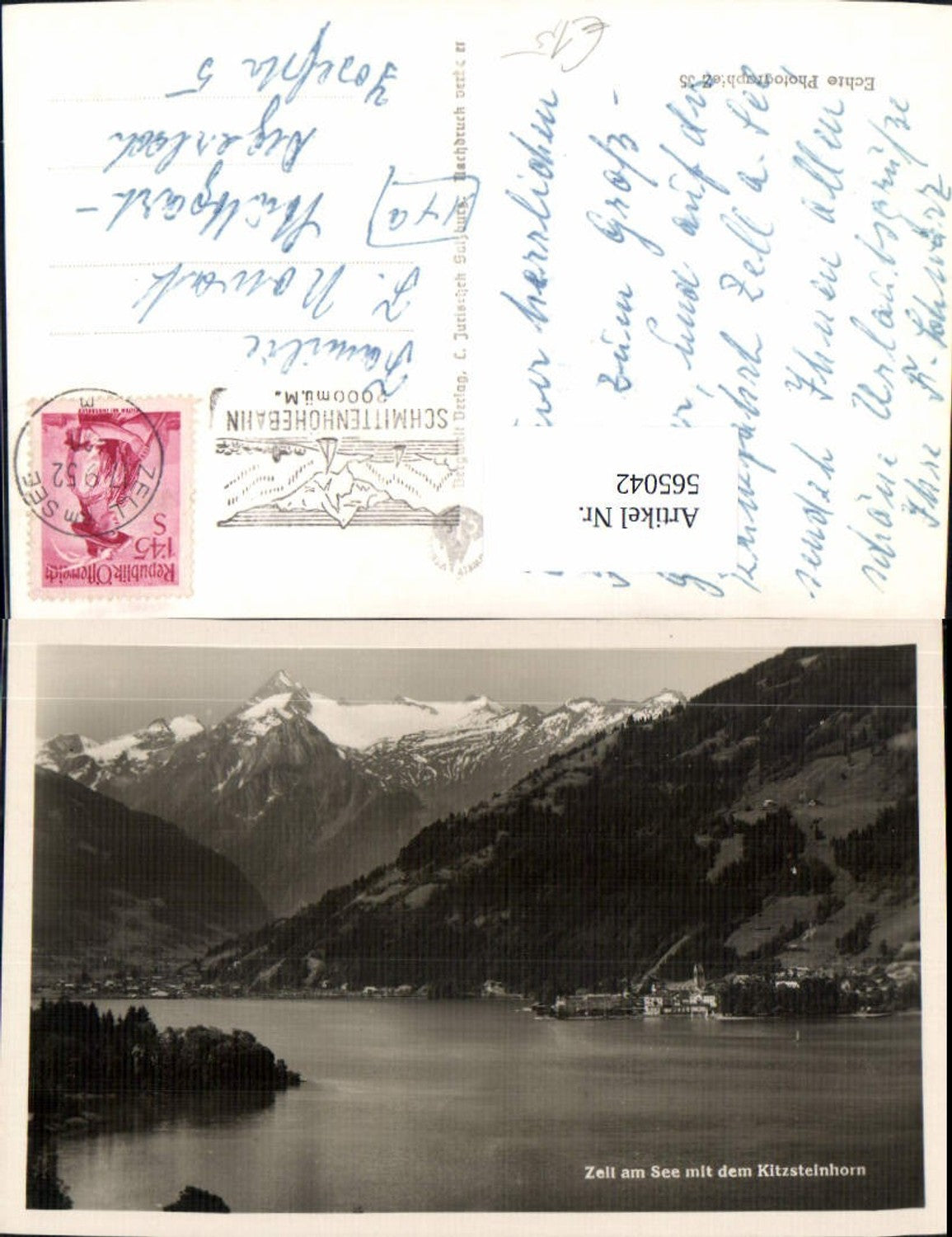 565042,Foto Ak Zell am See mit dem Kitzsteinhorn