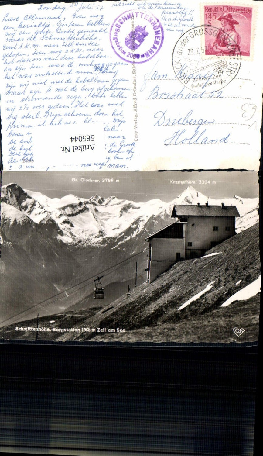 565044,Foto Ak Schmittenhöhe Bergstation Zell am See Seilbahn Bergbahn pub Cosy