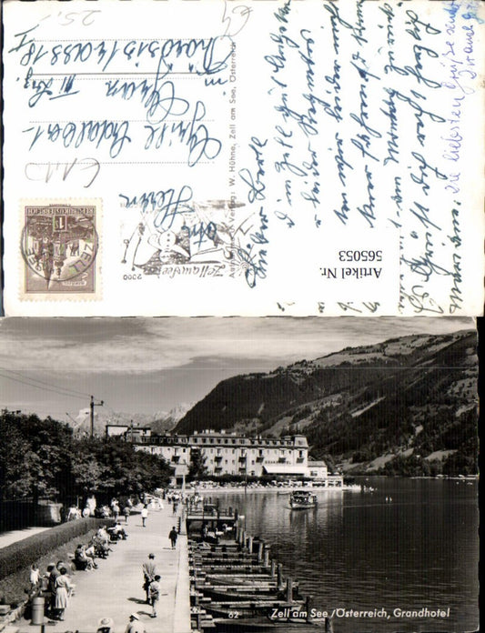 565053,Foto Ak Zell am See Promenade am Grand Hotel Schiff Boote