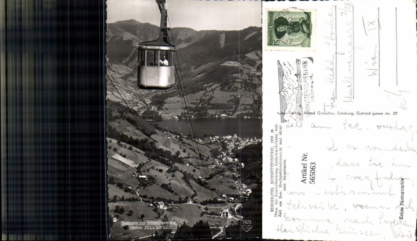 565063,Foto Ak Zell am See Seilbahn zur Schmittenhöhe Bergbahn Gondel