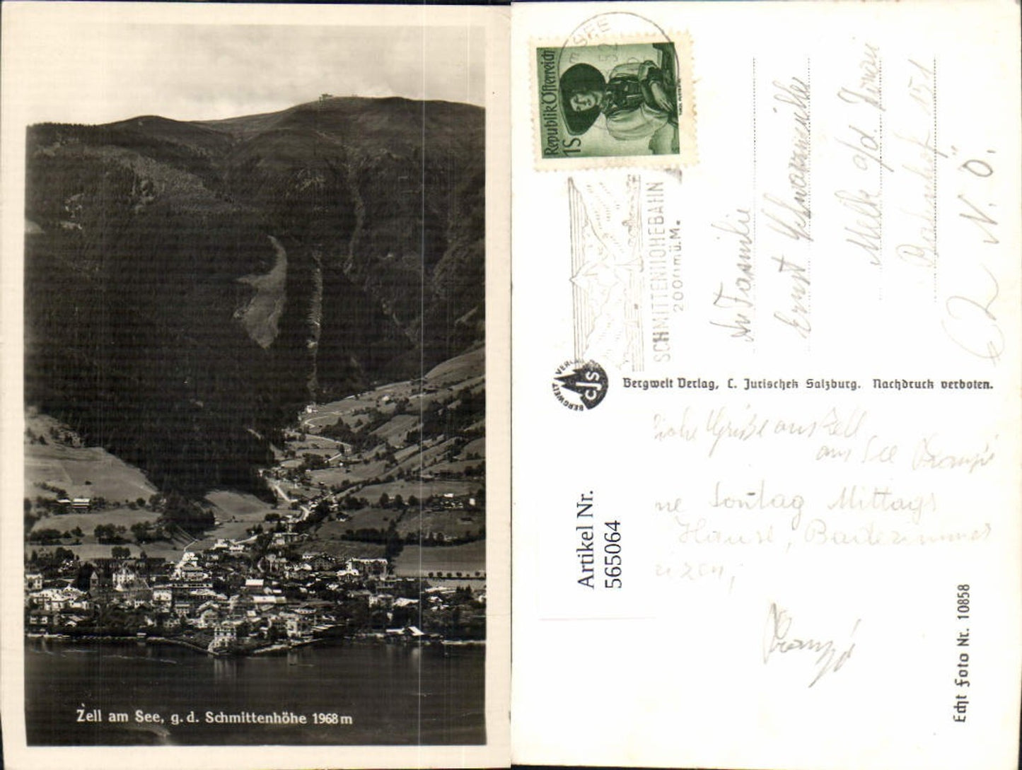 565064,Foto Ak Zell am See g. d. Schmittenhöhe
