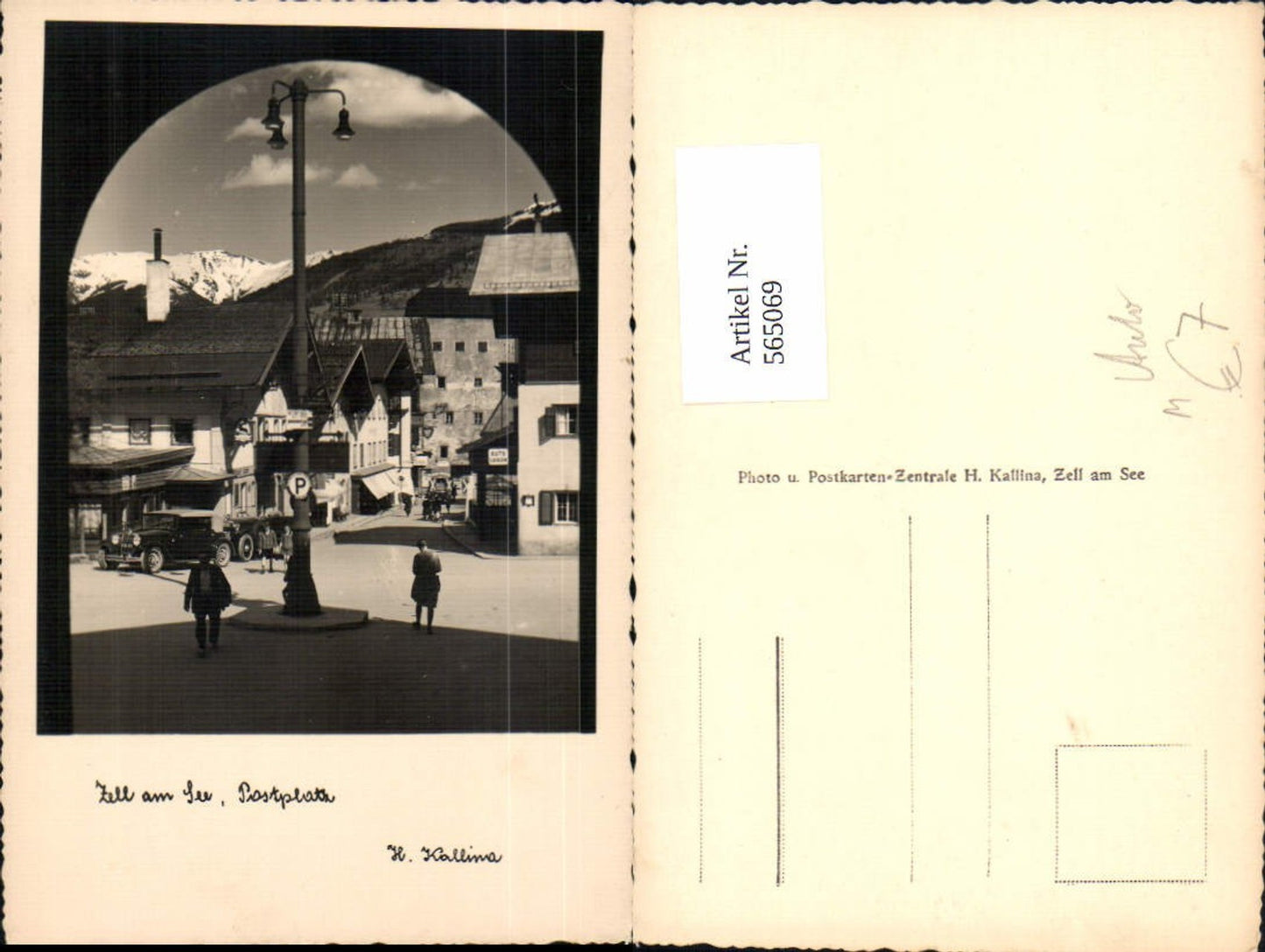 565069,Foto Ak Zell am See Postplatz Automobil Auto