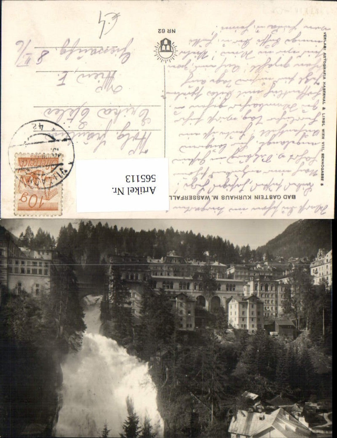 565113,Bad Gastein Kurhaus u. Wasserfall