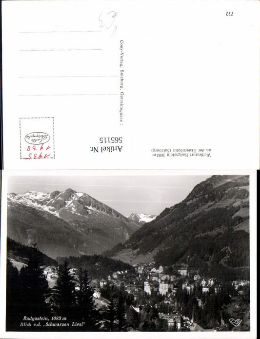 565115,Foto Ak Bad Gastein Blick v. d. Schwarzen Liesl pub Cosy 722
