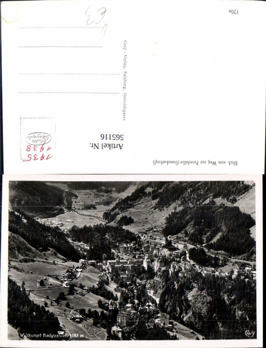 565116,Foto Ak Bad Gastein Blick v. Weg zur Poserhöhe Gamskarkogel pub Cosy 720a