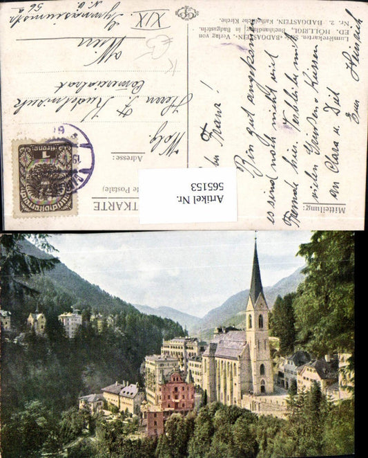 565153,Künstler Ak Bad Gastein Kath. Kirche