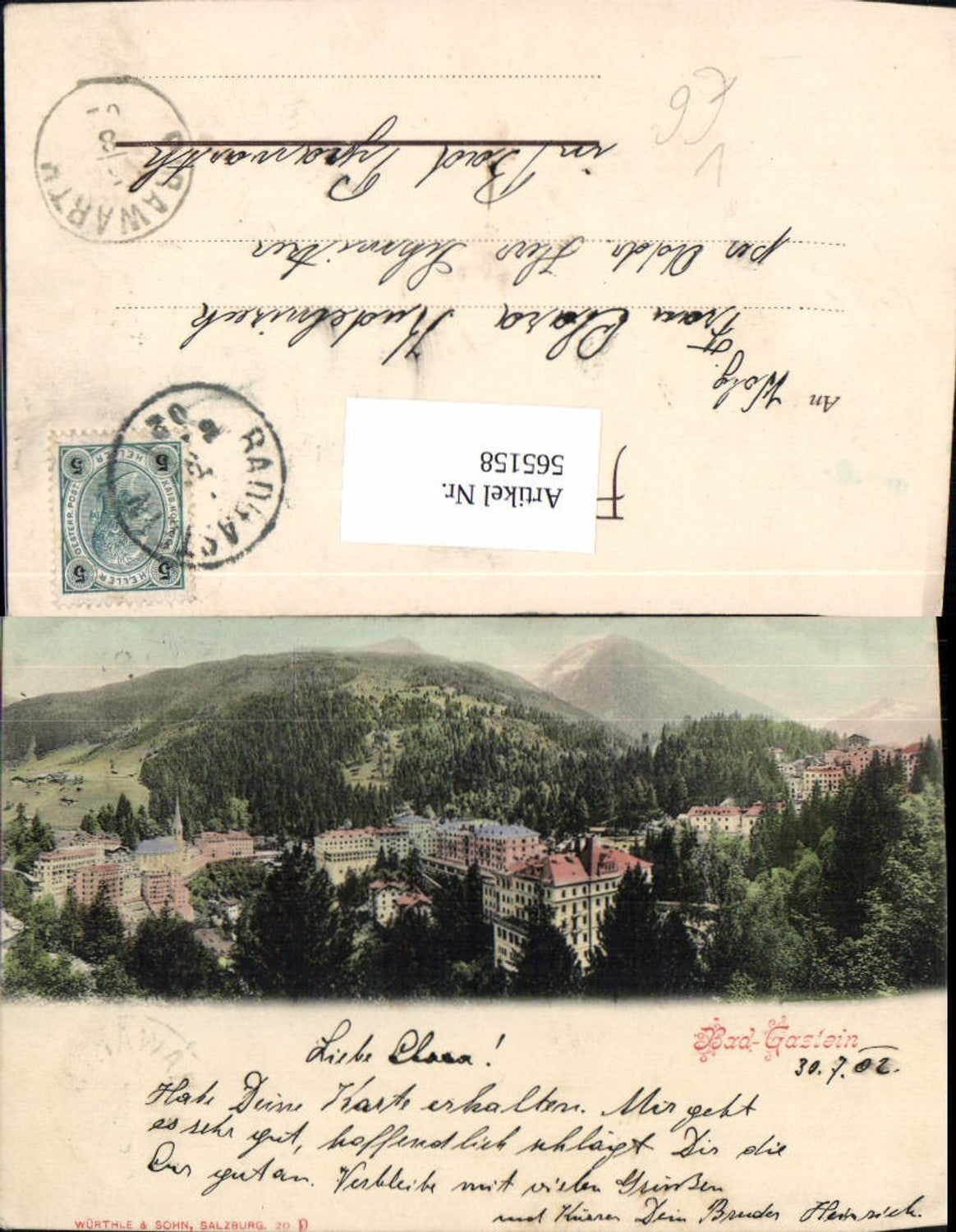 565158,Bad Gastein Ansicht pub Würthle u. Sohn 20